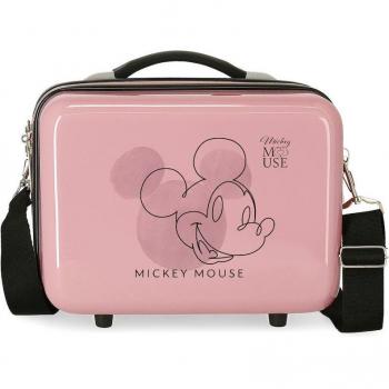 Neceser ABS Mickey Outline Adaptable rosa