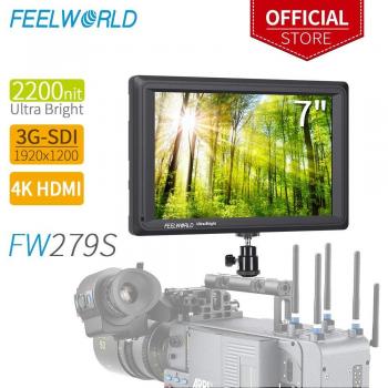 Feelworld FW279S Ultra Luminous On Camera DSLR Field Monitor Full HD Focus Video Assist 1920x1200 IPS with 4K HDMI 3G SDI Input Output 2200nit High Brightness
