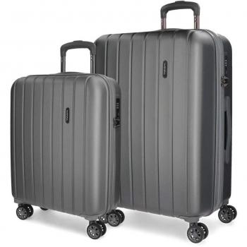 Movom Wood Juego de Maletas Rígidas Antracita 55 y 70 cm