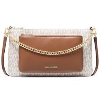 Bolso Bandolera Monograma Beige y Marrón MK 32F5GJ6C8B