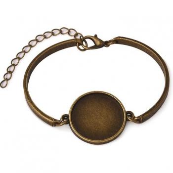 10pcs Metal Cabochon Bracelet Bases with 20mm Round Blanks for DIY Jewelry
