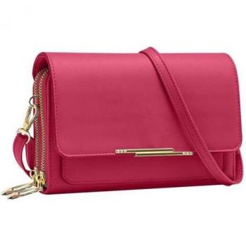 Bandolera Rosa para Smartphone con Multicompartimentos