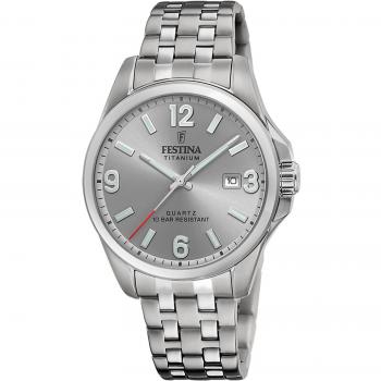 Reloj Festina Calendario Titanium F20696/2 Gris Correa De Titanio, Hombre
