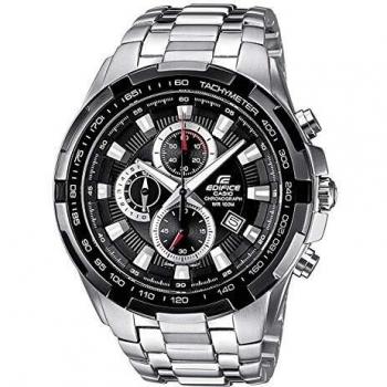 Casio EDIFICE Reloj en caja sólida de acero inoxidable, 10 BAR, Negro, para Hombre, con Correa de Acero macizo, EF-539D-1AVEF