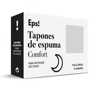 Eps! Tapones Oídos Comfort de Espuma, para Dormir Bien, Cancelación de Ruido, Tapones Oido contra Ruidos Fuertes, Protección Auditiva, Reutilizables, Talla Única, 6 Unidades