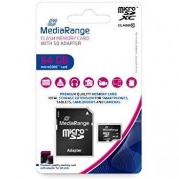 MediaRange MR955 64 GB MicroSDXC Classe 10 Nero