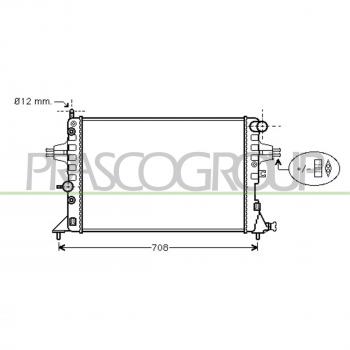 Radiador PRASCO OP017R003 para arrefecimento do motor