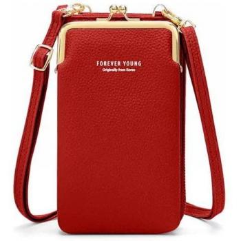 Bolsito Bandolera Rojo para Smartphone en Polipiel Granulada