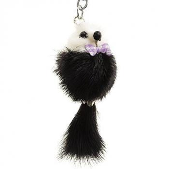 Llavero Monedero Mujer Piel auténtica Zorro con Corbata