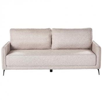 Sofá Cama Minimalista Beliani 3 Plazas Marrón Claro