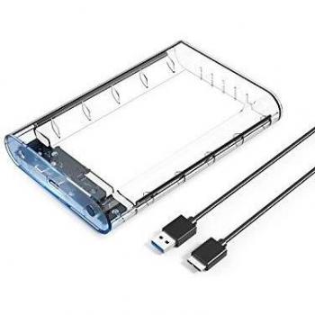 ORICO Case Hard Disk 3.5/2.5 USB 3.0 Interfaccia SATA da 3,5 Pollici SSD/HDD Disco Rigido Portatile con protocollo di trasferimento UASP Trasparente (3139U3)