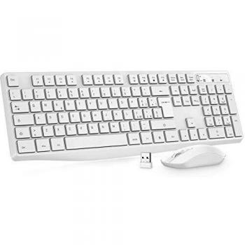 VicTsing Tastiera & Mouse Wireless in Bianco