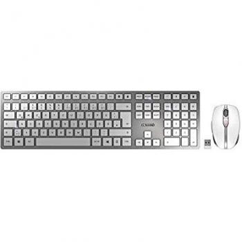 CHERRY DW 9100 SLIM tastiera e mouse wireless Bluetooth QWERTZ Argento