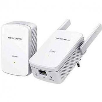TP-Link MERCUSYS MP510 KIT Powerline, Powerline Kit Homeplug AV2 fino a 1000Mbps e Wi-Fi 300Mbps, Porta Gigabit LAN, ,Plug and Play, Bianco