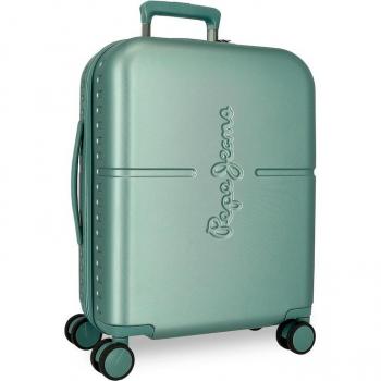 Maleta Cabina Pepe Jeans Highlight Verde Rígida 55 cm