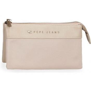 Pepe Jeans. Monedero Morgan tres compartimentos beige