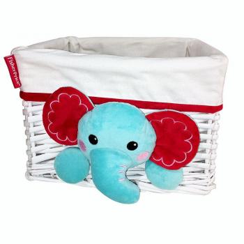 ARDITEX FP10080 Cesta de mimbre con forro textil y peluche aplicado de 30x25x20cm de MATTEL-Fisher-Price