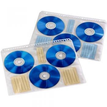 Hama Buste per Raccoglitori CD/DVD, 6 scomparti per 6 CD/DVD/Blu-ray, plastica trasparente bianca, 10 pezzi (L x A x P) 238 x 1 x 295 mm, codice prodotto: 49835