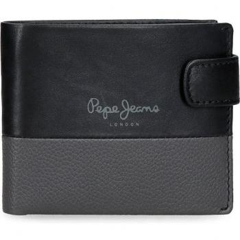 Pepe Jeans. Cartera vertical de piel Dual Negro con cierre de click