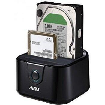 ADJ Docking Station USB 3.0 Per HDD 3.5 2.5 SATA I/II/III, Alimentatore Esterno, Supporta fino a 8 TB, Compatibile con Win/Mac, Nero
