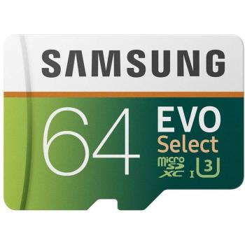 Samsung Memorie MB-ME64GA EVO Select Scheda microSD da 64 GB, UHS-I U3, Fino a 100MB/s, con Adattatore SD
