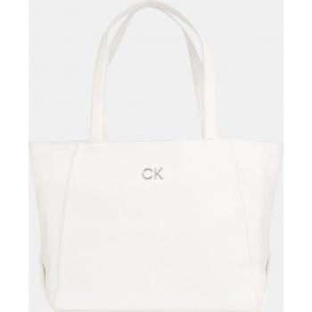 Calvin Klein Tote Grande con Cremallera Blanca Talla OS