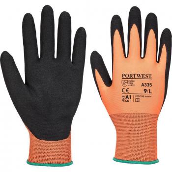 Gants Nitrile Sablé Dermi-Grip Orange/Noir