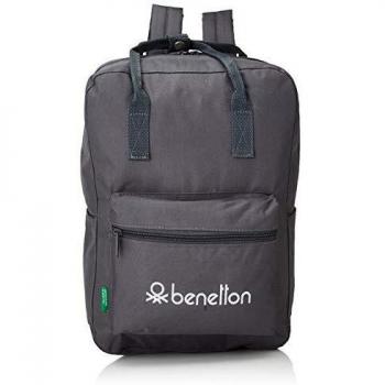 Benetton Mochila Con Asa Gris 27x38x13