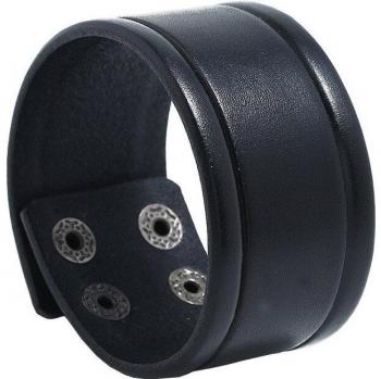 Brazalete Zorcvens Ancho en Cuero Negro Marrón