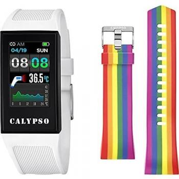 CALYPSO Reloj K8501/1 de la colección SMARTWATCH, Caja de 23,80/41,30 mm con Correa de Caucho Multicolor para Caballero