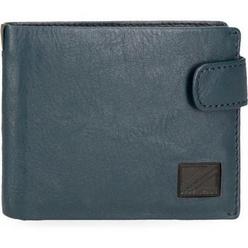 Pepe Jeans. Cartera vertical de piel Marshal Azul marino con cierre d