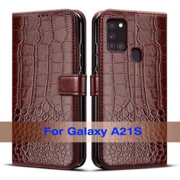 Funda de cuero con tapa para Samsung Galaxy A21S