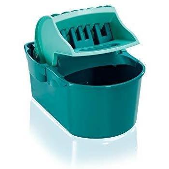 Leifheit Cubo escurridor Profi Compact con asa de transporte, cubo de agua para prensar la mopa, cubo de plástico con prensa integrada, 8 litros