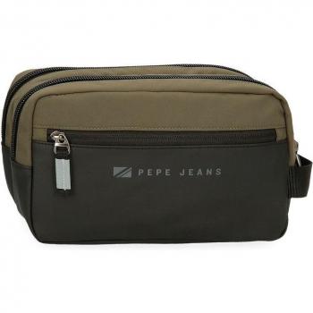 Pepe Jeans. Neceser doble compartimento Jarvis verde oscuro