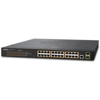 Planet GS-4210-24P2S switch di rete gestito L2 Gigabit Ethernet (10/100/1000) nero 1U supporto Power over Ethernet (PoE)