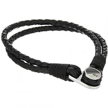 Pulsera de cuero negro Tommy Hilfiger para hombre