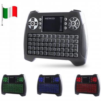 ANEWKODI T16 Wireless Mini Keyboard with Touchpad Mouse, 2.4GHz Wireless Remote Keyboard for PC, Android TV Box, Smart TV, HTPC, Xbox 360 (Italian Design)