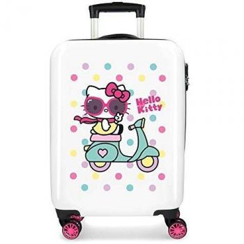 Hello Kitty Maleta de Cabina Rígida 55cm Niñas, Blanco