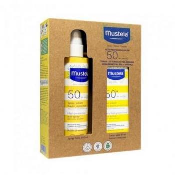 MUSTELA Pack Oferta Spray Solar Bebés SPF50 (200ml) + Crema Solar Facial SPF50+ (40ml)