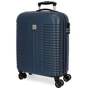 Roll Road India Maleta de Cabina Azul 40x55x20 cms Rígida ABS Cierre combinación 37L 2,6Kgs 4 Ruedas Dobles Extensible Equipaje de Mano