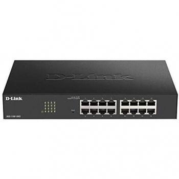 D-Link DGS-1100-16V2 Smart Switch Gestito, 16 Porte Gigabit, Supporto VLAN, Funzionalità Layer 2, QoS, 802.3az EEE, Senza Ventole