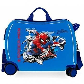 Marvel Spiderman Geo Maleta Infantil azul 50x38x20 cms Rígida ABS Cierre combinación 34L 2,1Kgs 4 Ruedas Equipaje de Mano