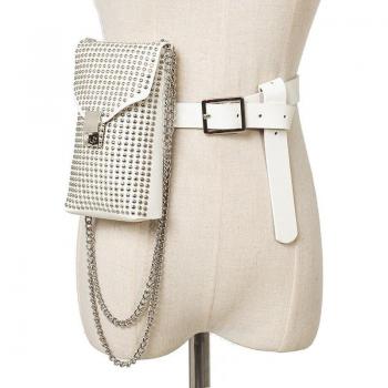 Bolso de Cintura Punk con Remaches para Mujer