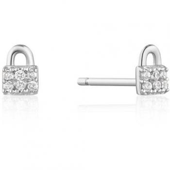 Ania Haie E032-03H pendientes de botón Plata de ley