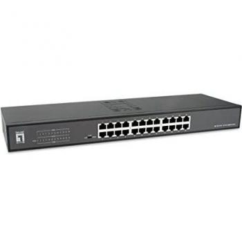 LevelOne Switch di Rete GEU-2431 Non Gestito 1U 24 Porte Ethernet (10/100/1000) Supporto Power Over Ethernet (PoE) Colore Nero