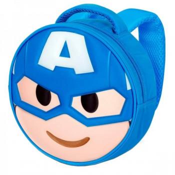 Mochila Capitán América Azul 3D con Emojis
