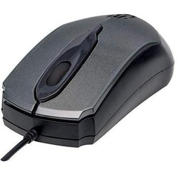 Mouse USB ottico cablato 3 pulsanti con rotellina e risoluzione di 1000 DPI, color antracite