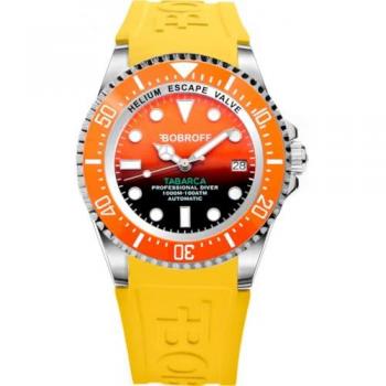 Reloj Bobroff Tabarca Diver 1000m Naranja 44mm Helio