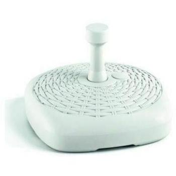 Base de plástico para sombrilla 12 litros agua arena ratán Adriatic Color: Blanco