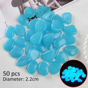 Ornamento de paisajismo artificial, piedras luminosas para pecera, 50 unidades